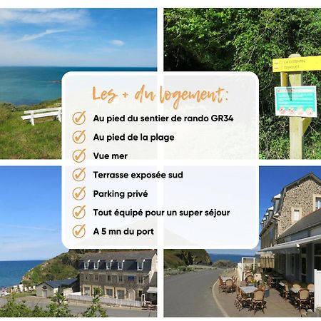 Appart' Avec Grande Terrasse Vue Mer -50M Plage Et Du Sentier De Randonnee Planguenoual Exterior photo